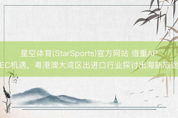 星空体育(StarSports)官方网站 借重APEC机遇，粤港澳大湾区出进口行业探讨出海新旅途