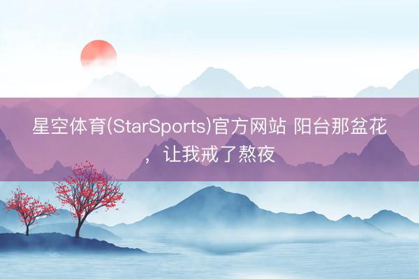 星空体育(StarSports)官方网站 阳台那盆花，让我戒了熬夜